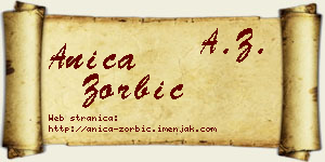 Anica Zorbić vizit kartica